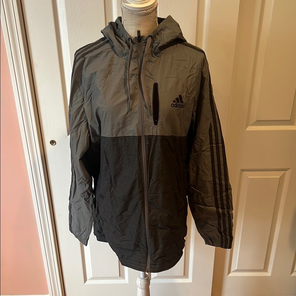 Adidas Men's Black and Gray Jacket